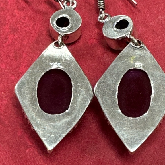 Ruby & Garnet Silver Earrings - Picture 7 of 9